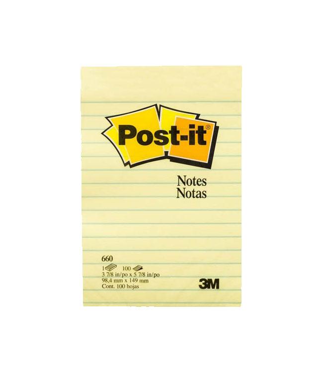 PADS POST-IT LINED 4X6