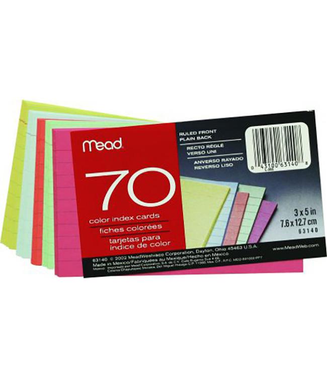 INDEX CARDS 3X5 ASST COLO