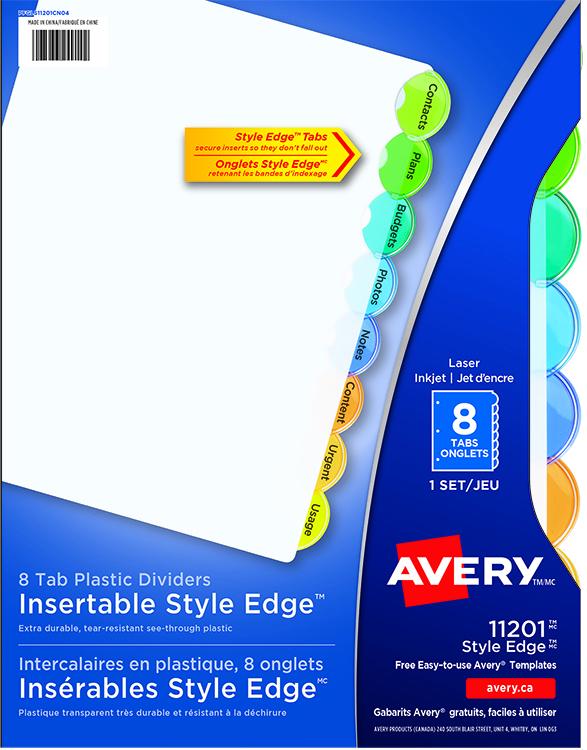 DIVIDERS 8 TAB INSERTABLE