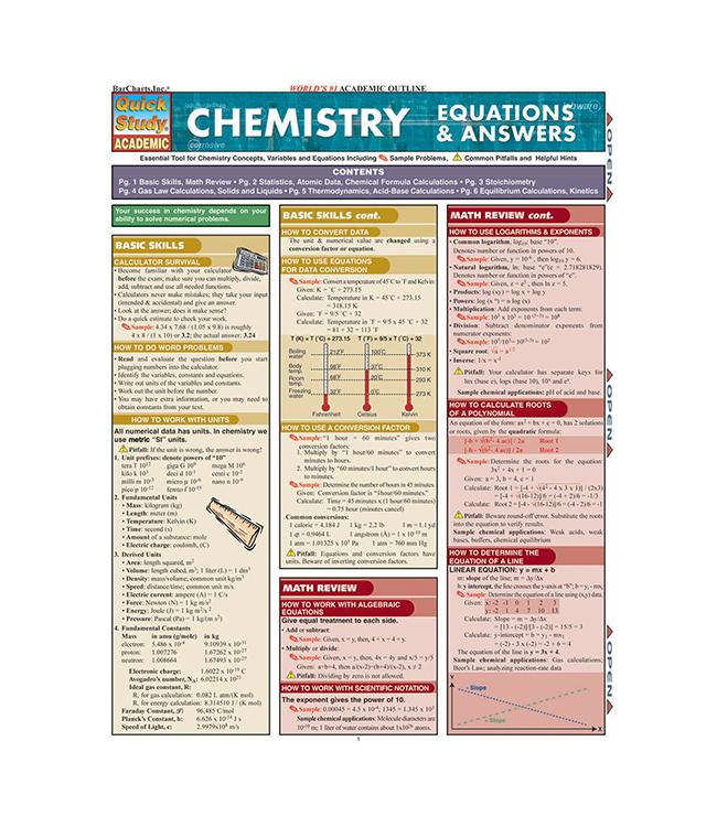 CHEM EQUATIONS AND ANSWER