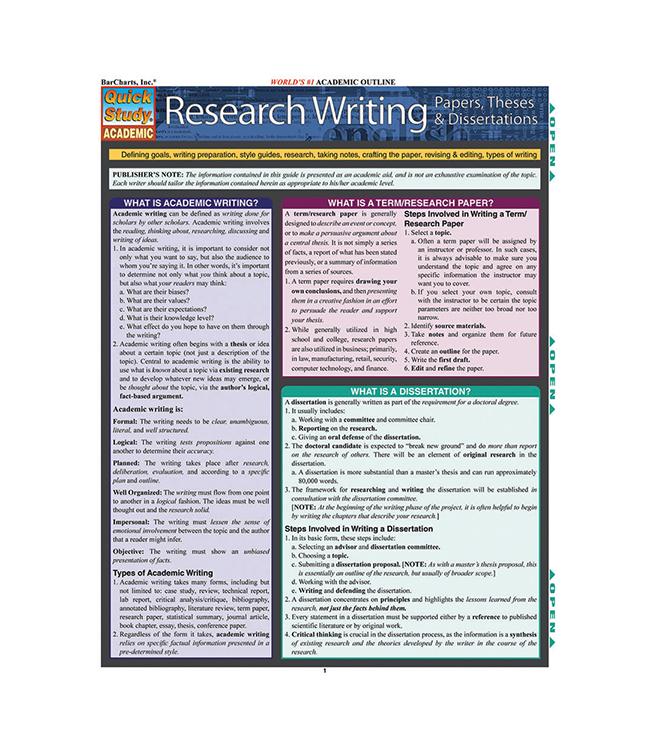 RESEARCH WRITING QUICK ST