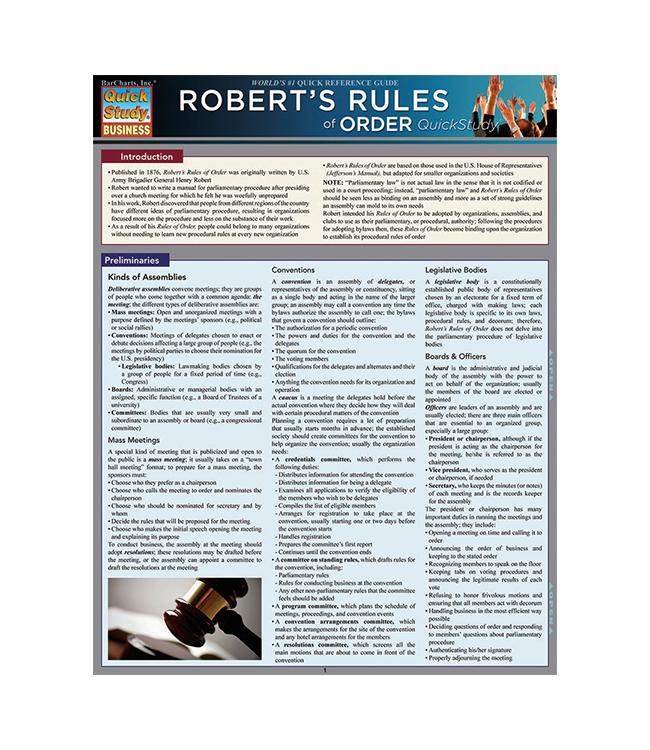 ROBERT'S RULES OF ORDER Q