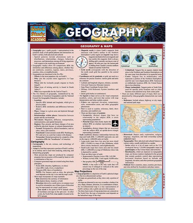 GEOGRAPHY QUICK STUDY