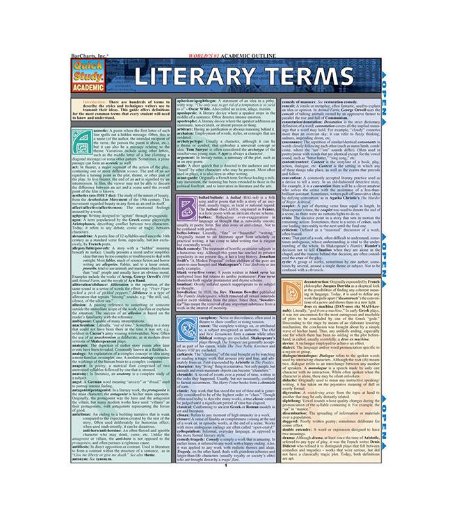 LITERARY TERMS QUICK STUD